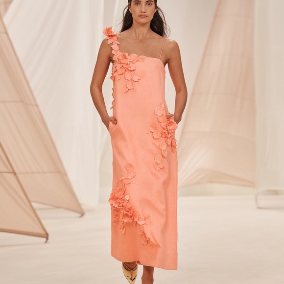 Zimmermann Dresses & Skirts - Zimmermann Coral Floral One-Shoulder Dress